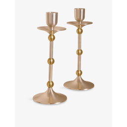 Soho Home Cilia Set Of Two Metal Candlesticks 25cm - thumbnail 2