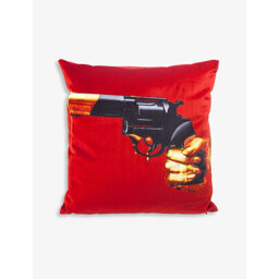 Seletti Revolver Graphic-Print Woven Cushion Cover 50cm x 50cm - thumbnail 1