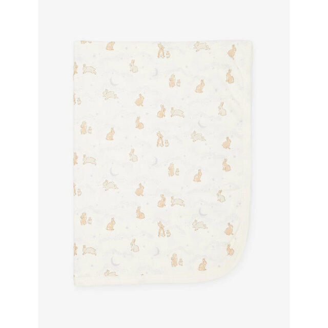 Sleepy Doe Bunny-Print Cotton Baby Blanket - image 1