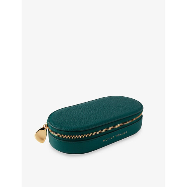 Womens Monica Vinader Monogram Oval Leather Jewellery Box - image 1