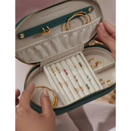 Womens Monica Vinader Monogram Oval Leather Jewellery Box - thumbnail 2