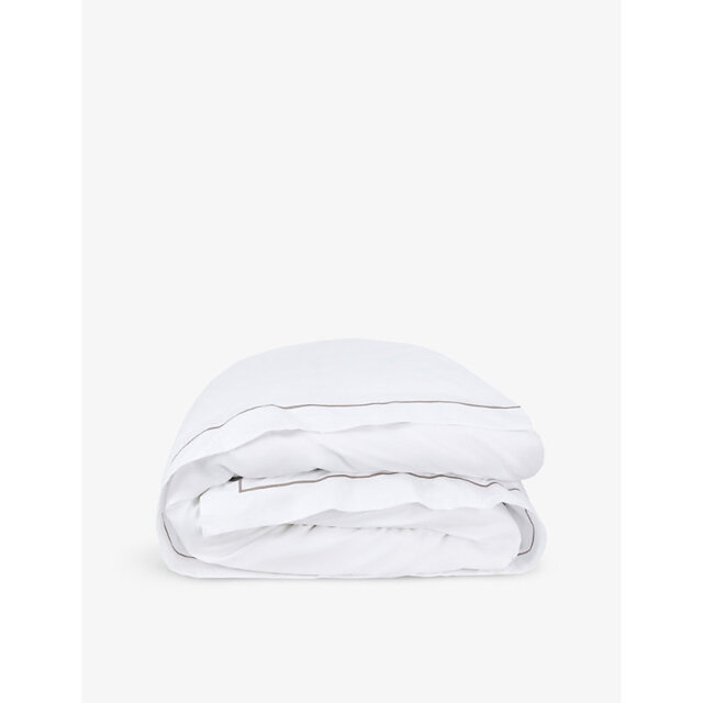 The White Company Savoy Cord-Trim Cotton Duvet Cover