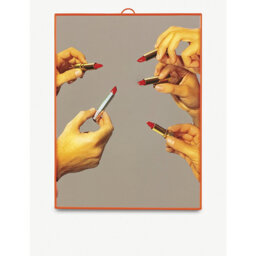 Seletti Toiletpaper Lipstick-Print Glass Mirror 30cm