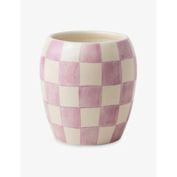Paddywax Checkmate Lavender Mimosa Scented Candle With Checkered Porcelain Vessel 311g - thumbnail 1