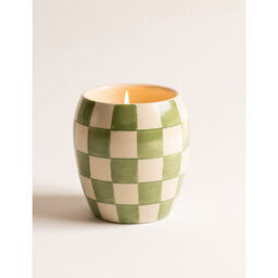 Paddywax Checkmate Cactus Flower Scented Candle With Checkered Porcelain Vessel 311g - thumbnail 2