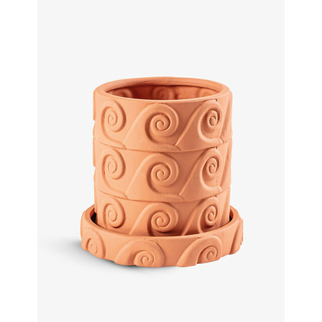 Seletti Antonio Aricò Magna Graecia Onda Wave-Pattern Terracotta Vase 24cm - image 1
