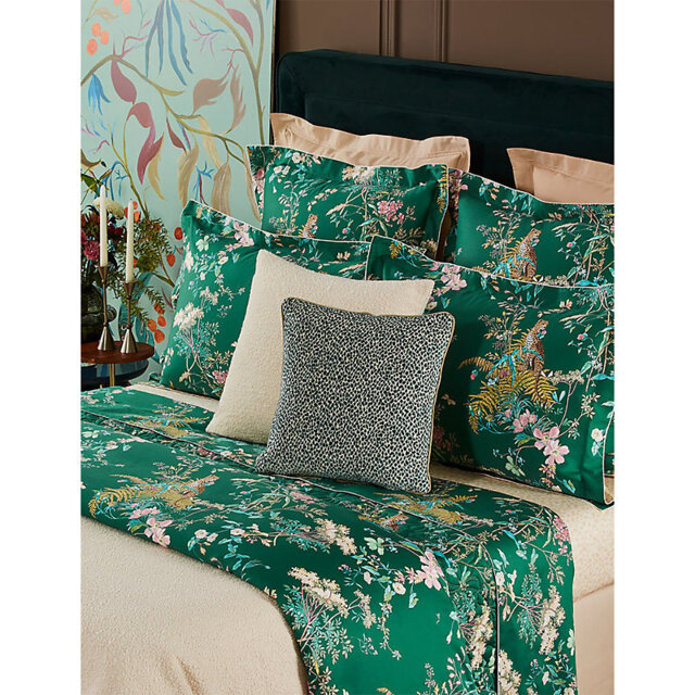 Yves Delorme Contes Floral-Print Cotton-Sateen Flat Sheet - image 1