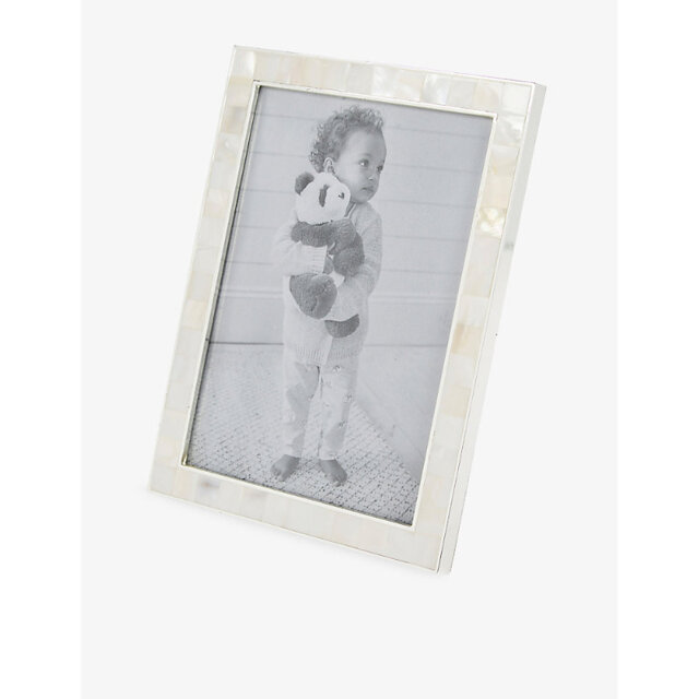The White Company Rectangular Mother-Of-Pearl Tiled Photo Frame 23cm x 17cm - image 1