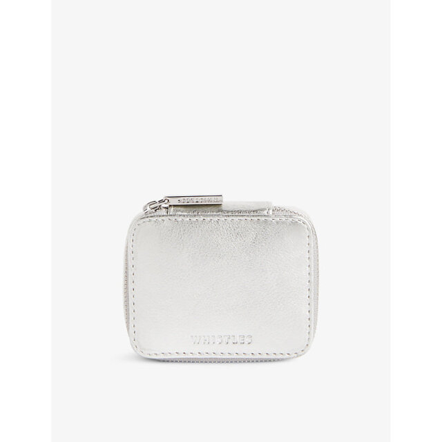 Womens Whistles Lotta Mini Logo-Embossed Metallic-Leather Jewellery Box - image 1
