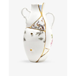 Seletti Kintsugi 24ct Yellow-Gold Plated Porcelain Vase 32cm