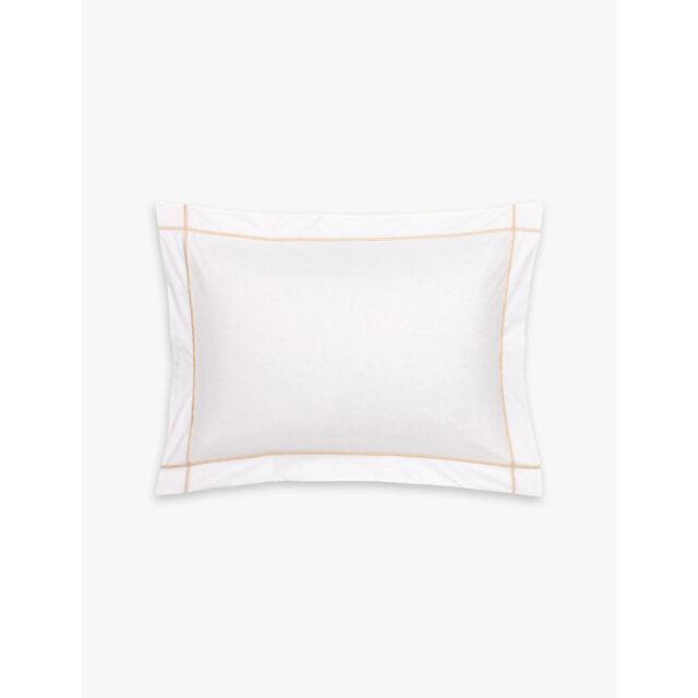 Yves Delorme Athena Bourdon-Stitch Standard Oxford Pima-Cotton Pillow Case - image 1