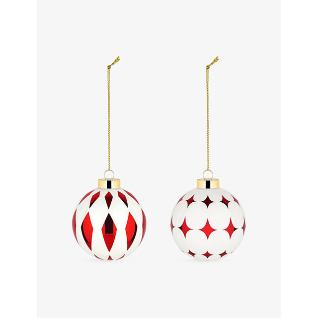 Alessi Delight 3 Glass Christmas Baubles Set Of 2 - image 1