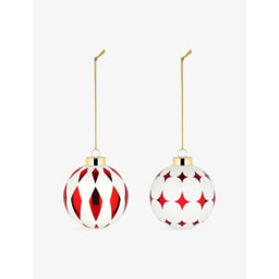 Alessi Delight 3 Glass Christmas Baubles Set Of 2 - thumbnail 1