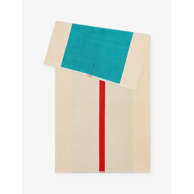 Suite 702 Woven-Stripe Cotton Bath Towel 70cm x 140cm - image 1
