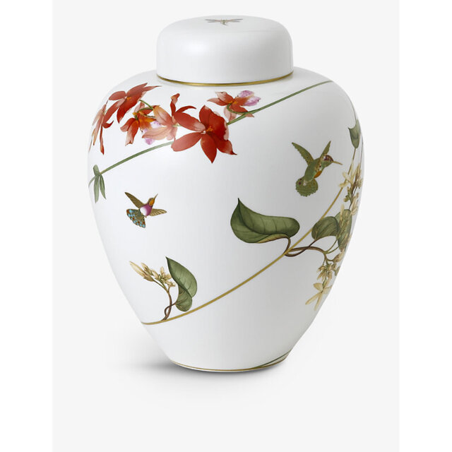 Wedgwood Hummingbird Hand-Painted Fine Bone China Lidded Vase 25cm