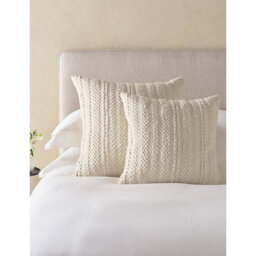The White Company Napier Medium Square Cotton Cushion - thumbnail 2