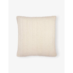 The White Company Napier Medium Square Cotton Cushion - thumbnail 1