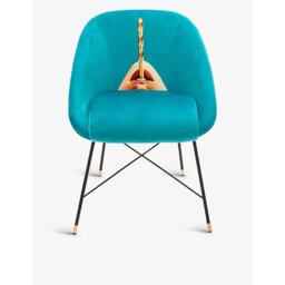 Seletti Wears Toiletpaper Drill-Print Velvet Chair 50cm x 60cm - thumbnail 1