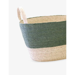 Makaua Oval Colour-Block Woven Floor Basket 48cm - thumbnail 2