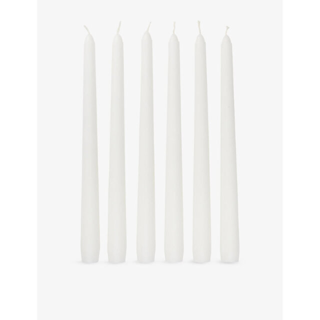 The White Company Tapered Unscented Set Of Six Dinner Candles