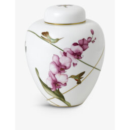 Wedgwood Hummingbird Hand-Painted Fine Bone China Lidded Vase 15cm