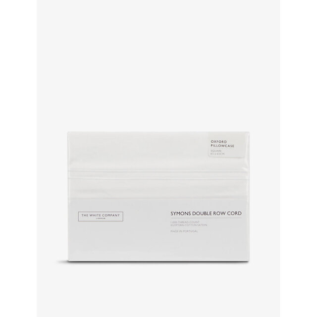 The White Company Symons Double-Row Cord Cotton Square Oxford Pillowcase 65cm - image 1