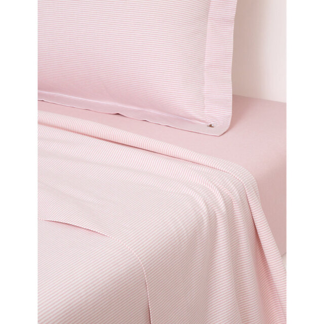 Ralph Lauren Home Oxford Logo-Embroidered Striped Cotton Flat Sheet - image 1