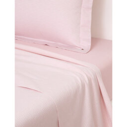 Ralph Lauren Home Oxford Logo-Embroidered Striped Cotton Flat Sheet