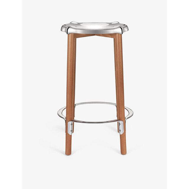 Alessi Phillippe Starck High Steel and Beechwood Stool 65cm - image 1