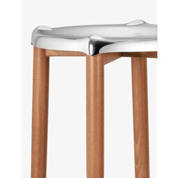 Alessi Phillippe Starck High Steel and Beechwood Stool 65cm - thumbnail 2