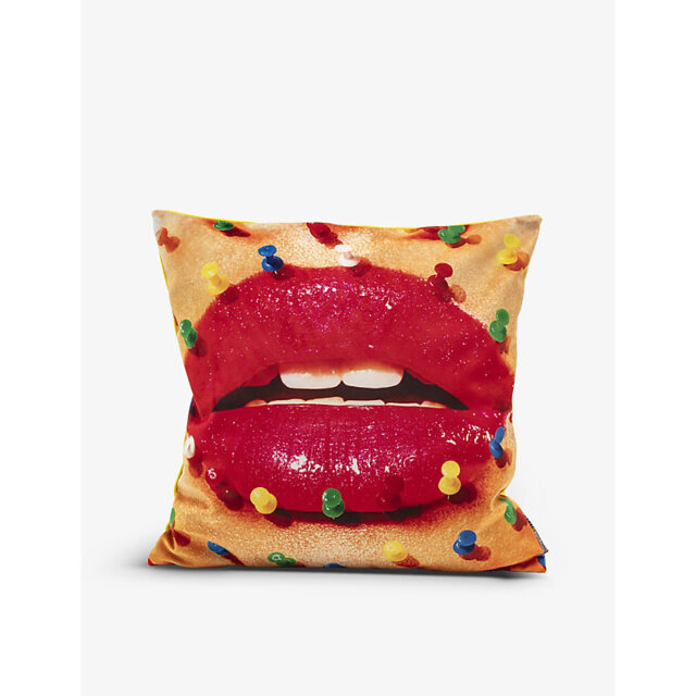Seletti Wears Toiletpaper Mouth With Pins Cushion Cover 50cm x 50cm - image 1