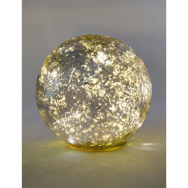 The White Company Glow LED Orb large glass Christmas bauble 15cm