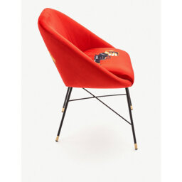 Seletti Wears Toiletpaper Revolver-Print Velvet Chair 86cm x 79cm - thumbnail 2
