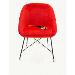 Seletti Wears Toiletpaper Revolver-Print Velvet Chair 86cm x 79cm - thumbnail 1