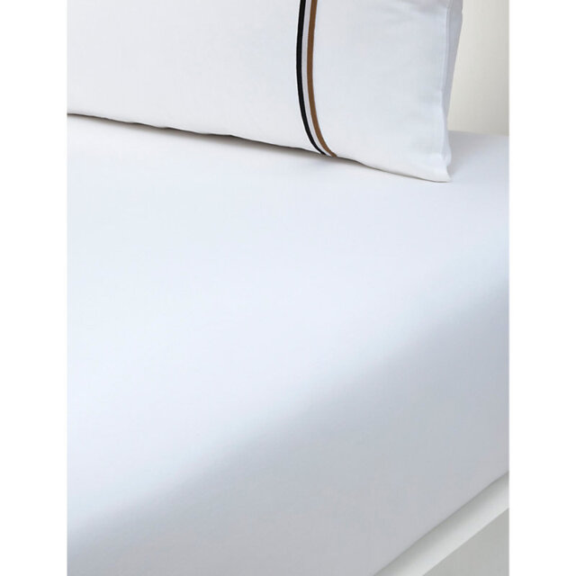 Boss B-Linea Contrast-Piping Cotton Fitted Sheet - image 1