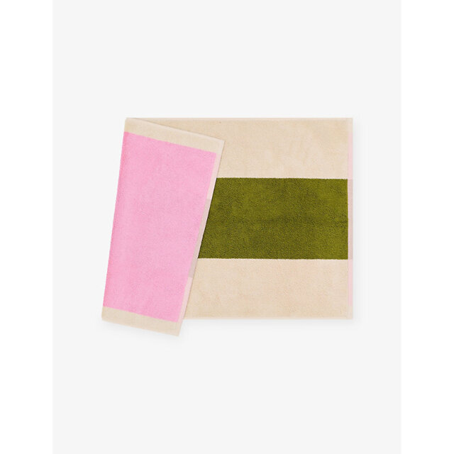 Suite 702 Woven-Stripe Cotton Bath Mat 50cm x 80cm - image 1