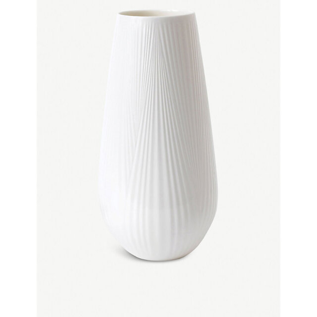 Wedgwood White Folia Tall Bone China Vase 30cm - image 1
