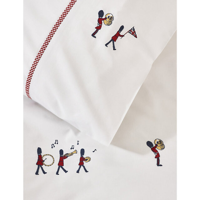 The Little White Company London Parade Embroidered Cotton Bed Linen Set - image 1