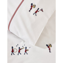 The Little White Company London Parade Embroidered Cotton Bed Linen Set