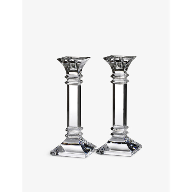 Marquis Treviso Crystal Set Of Two Candlesticks 20cm