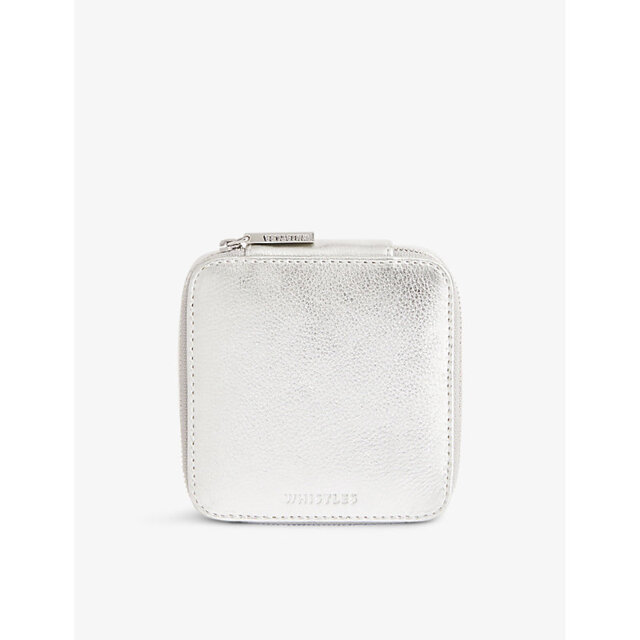 Womens Whistles Aelia Logo-Embossed Metallic-Leather Jewellery Box - image 1