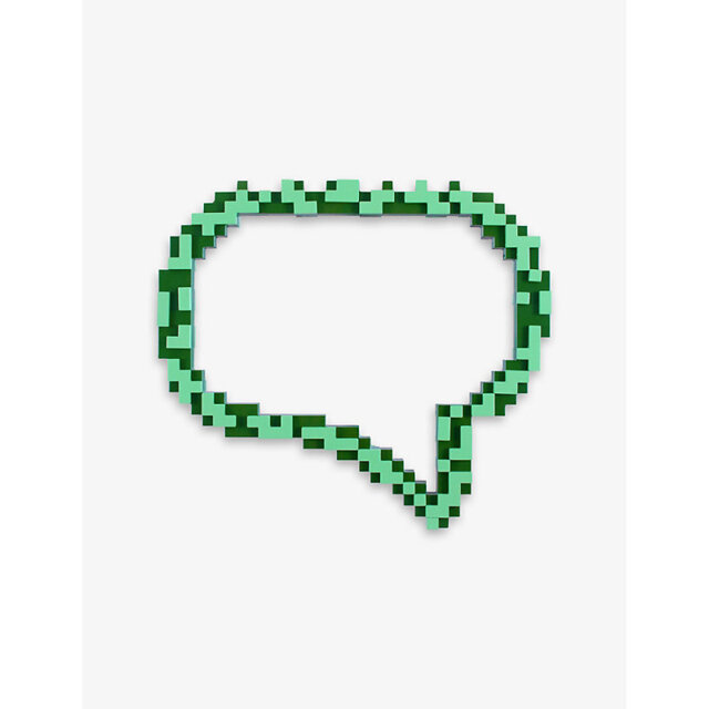 Seletti Pixel Message-Shaped Glass and Mdf Mirror 66cm x 72cm