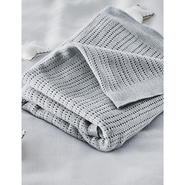The Little White Company Satin-Edged Cellular Cotton Baby Blanket - image 1