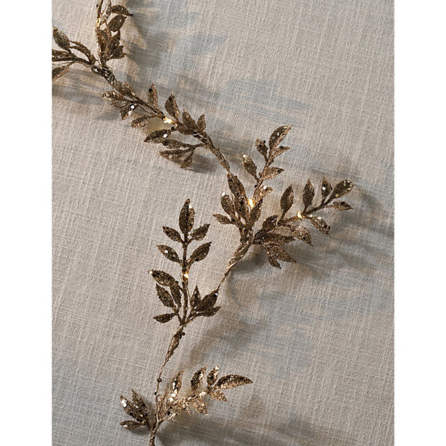 The White Company Glitter-Embellished Pre-Lit Christmas Garland 180cm