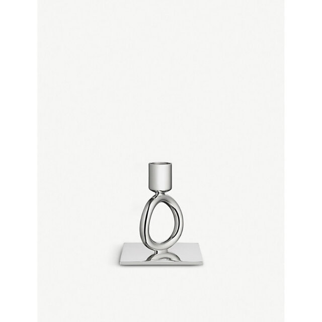 Christofle Vertigo 1-Ring Silver-Plated Candlestick 10cm