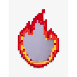 Seletti Pixel Flame-Shaped Glass and Mdf Mirror 70.5cm x 49.5cm