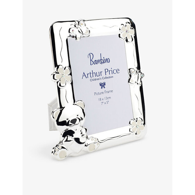 Arthur Price Teddy Bear and Butterfly Silver-Plated Frame 7X5In - image 1