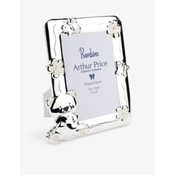 Arthur Price Teddy Bear and Butterfly Silver-Plated Frame 7X5In - thumbnail 1