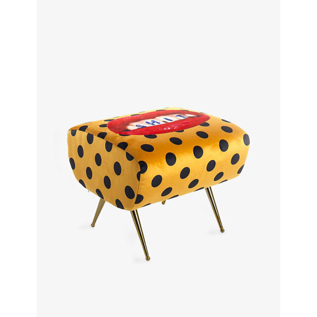 Seletti Wears Toiletpaper Sh*T-Print Woven Stool 42cm - image 1
