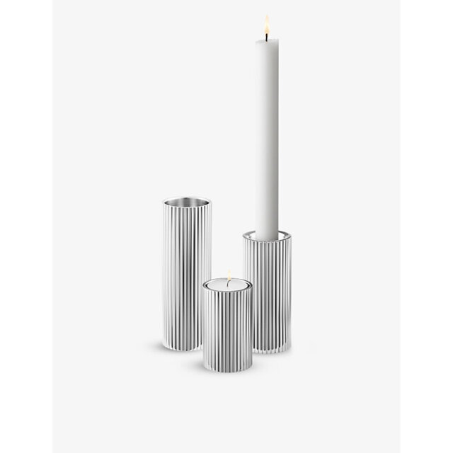 Georg Jensen Bernadotte Stainless Steel Candle Holders Set Of Three - image 1
